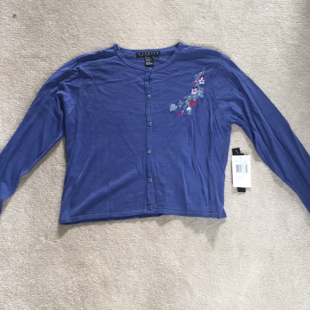 NWT Patrick Collection Blue Cardigan Size L